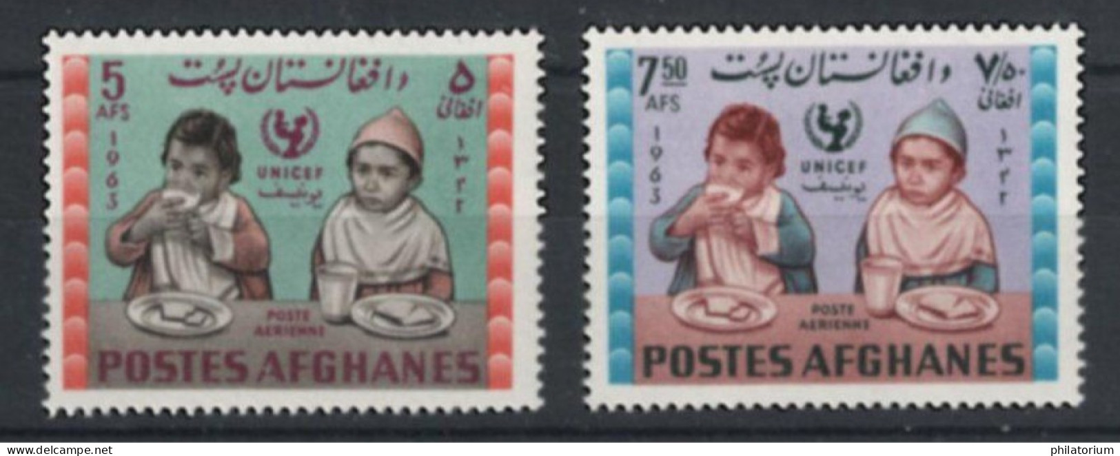 Afghanistan , N° Yv PA 52U, PA 52V, Mi 893A, 894A, **, UNICEF , - Afghanistan