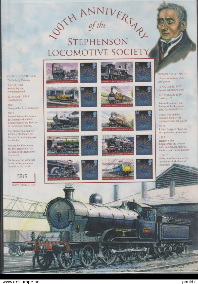 2009 United Kingdom Smilers Sheet - Stephenson Locomotive Society Business Smilers Sheet UMN/** (L1-C) - Smilers Sheets