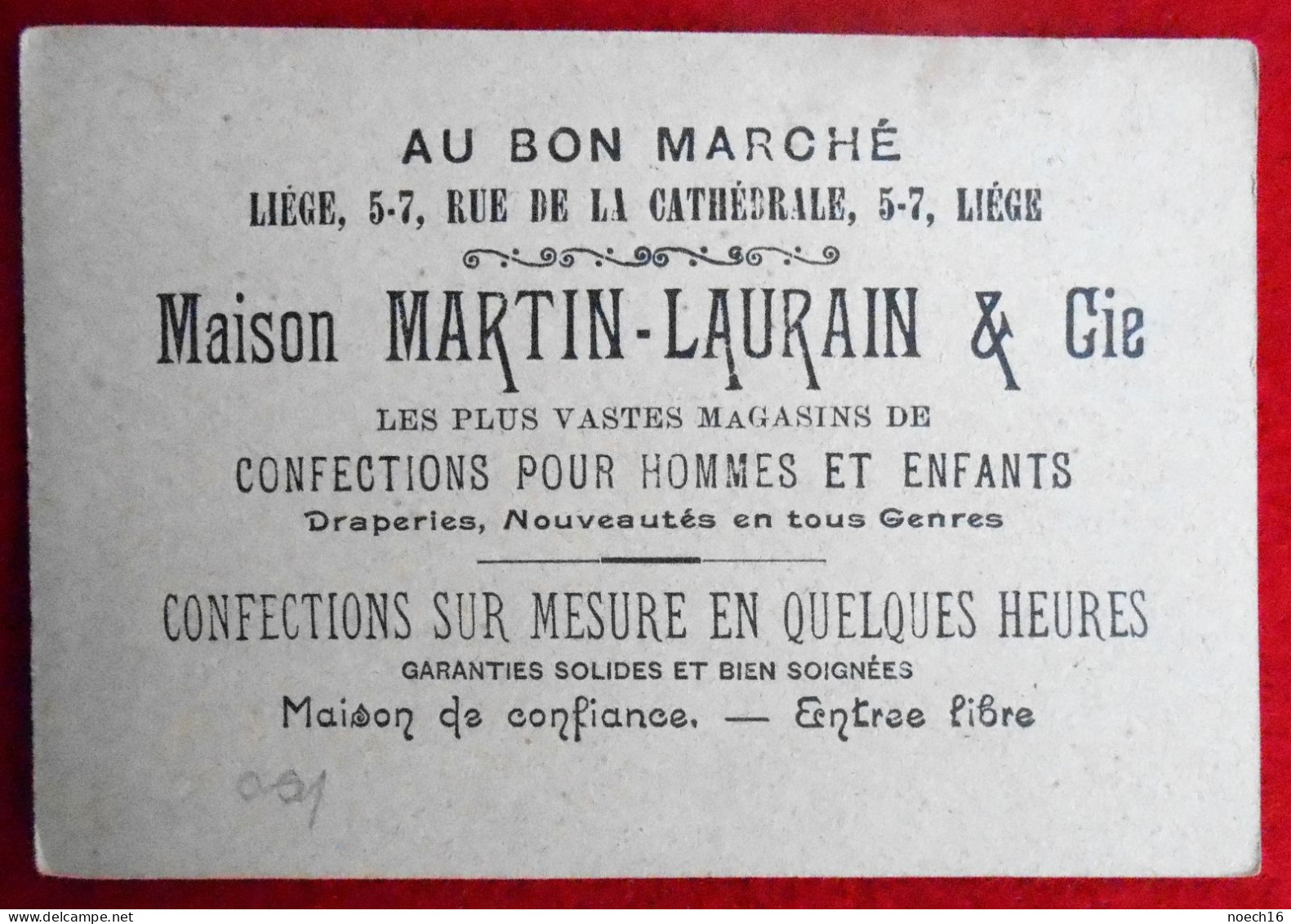 Chromo Publicité, Au Bon Marché, Maison Martin-Laurain & Cie, Rue De La Cathédrale, Liège - Au Bon Marché