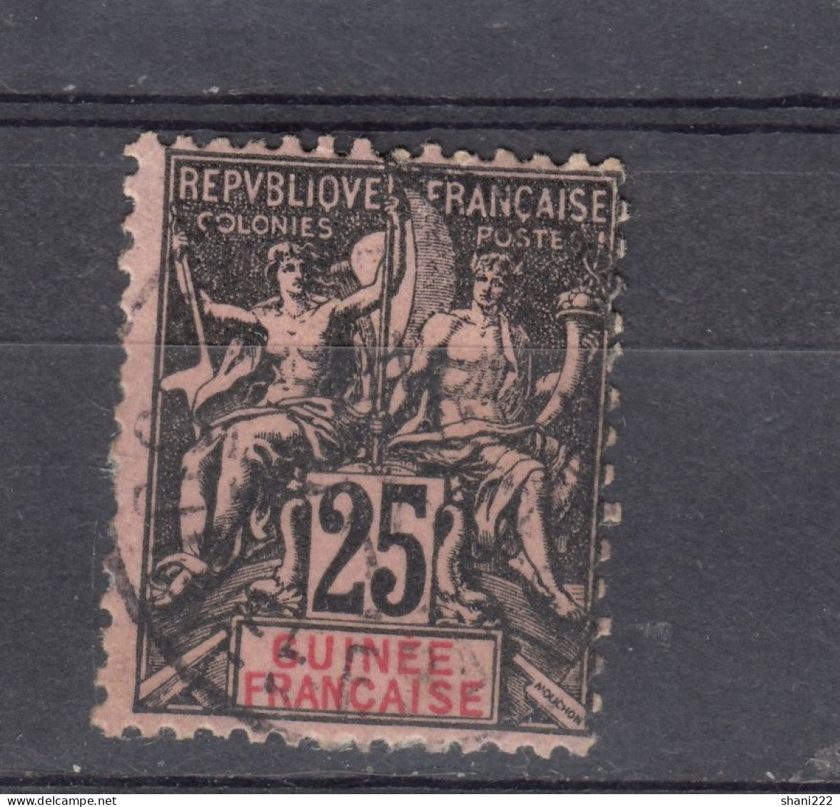 French Guinea - 1892 Allegory - 25c Vf Used (e-95 - Used Stamps