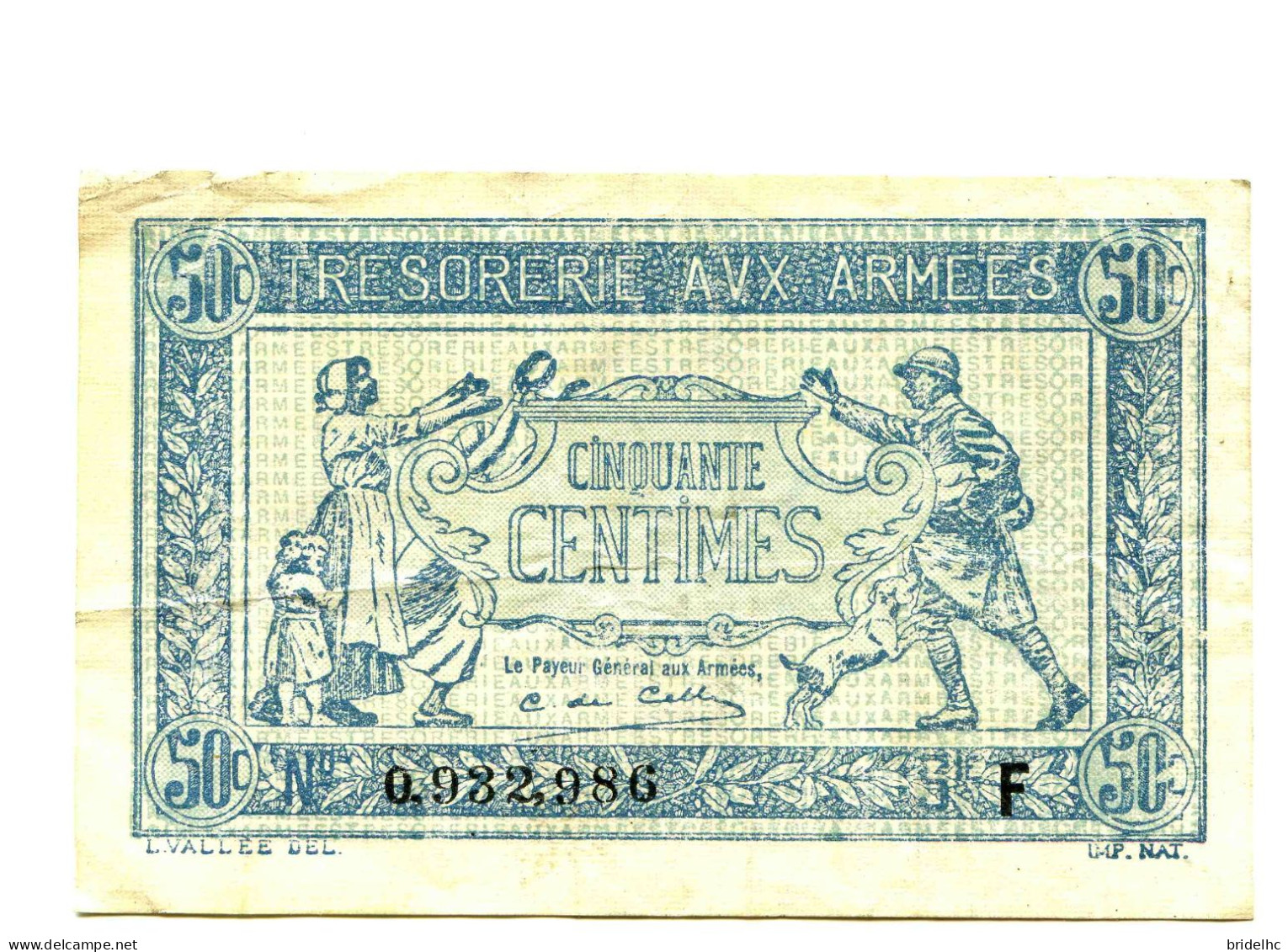 50 Centimes Trésorerie Aux Armées - Bons & Nécessité