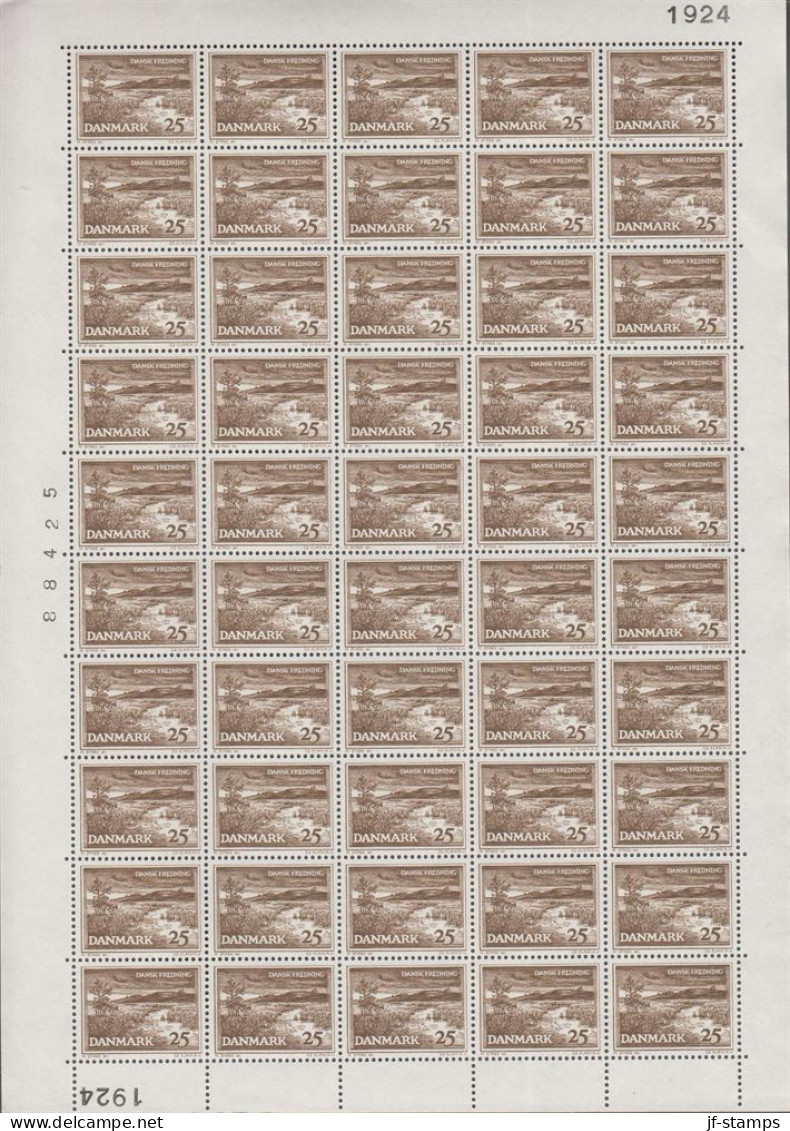 1964. DANMARK. 25 ØRE DANSK FREDNING KARUP Å In Never Hinged Sheet (50 Stamps) With Margin N... (Michel 425x) - JF538687 - Covers & Documents