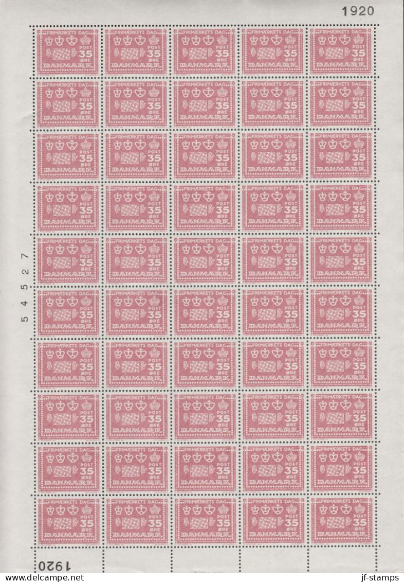 1964. DANMARK. 35 ØRE FRIMÆRKETS DAG In Never Hinged Sheet (50 Stamps) With Margin Number 19... (Michel 424x) - JF538689 - Briefe U. Dokumente