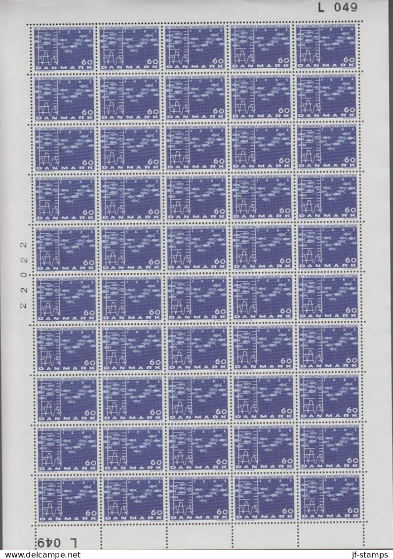 1964. DANMARK. 60 ØRE DET INTERNATIONALE HAVUNDERSØGELSESRÅD In Never Hinged Sheet (50 Stamp... (Michel 423x) - JF538690 - Brieven En Documenten