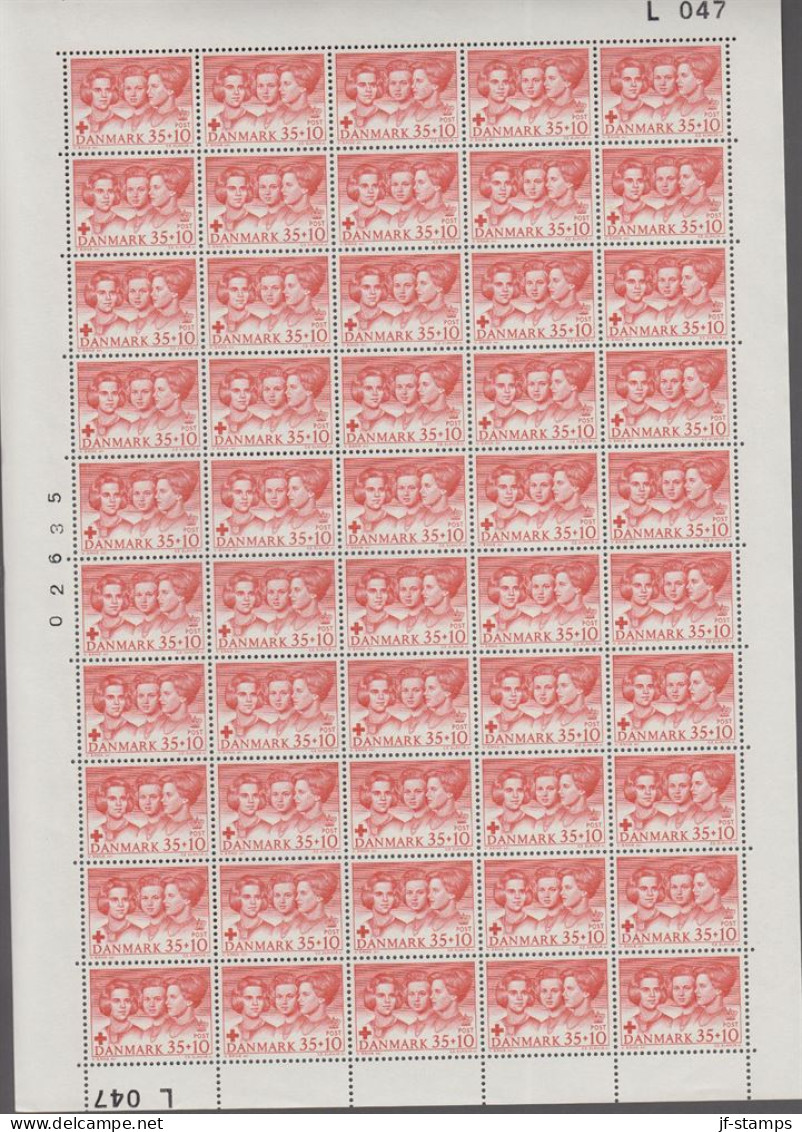 1964. DANMARK. 35 + 10 ØRE RED CROSS 3 PRINCESSES In Never Hinged Sheet (50 Stamps) With Marg... (Michel 421) - JF538692 - Covers & Documents