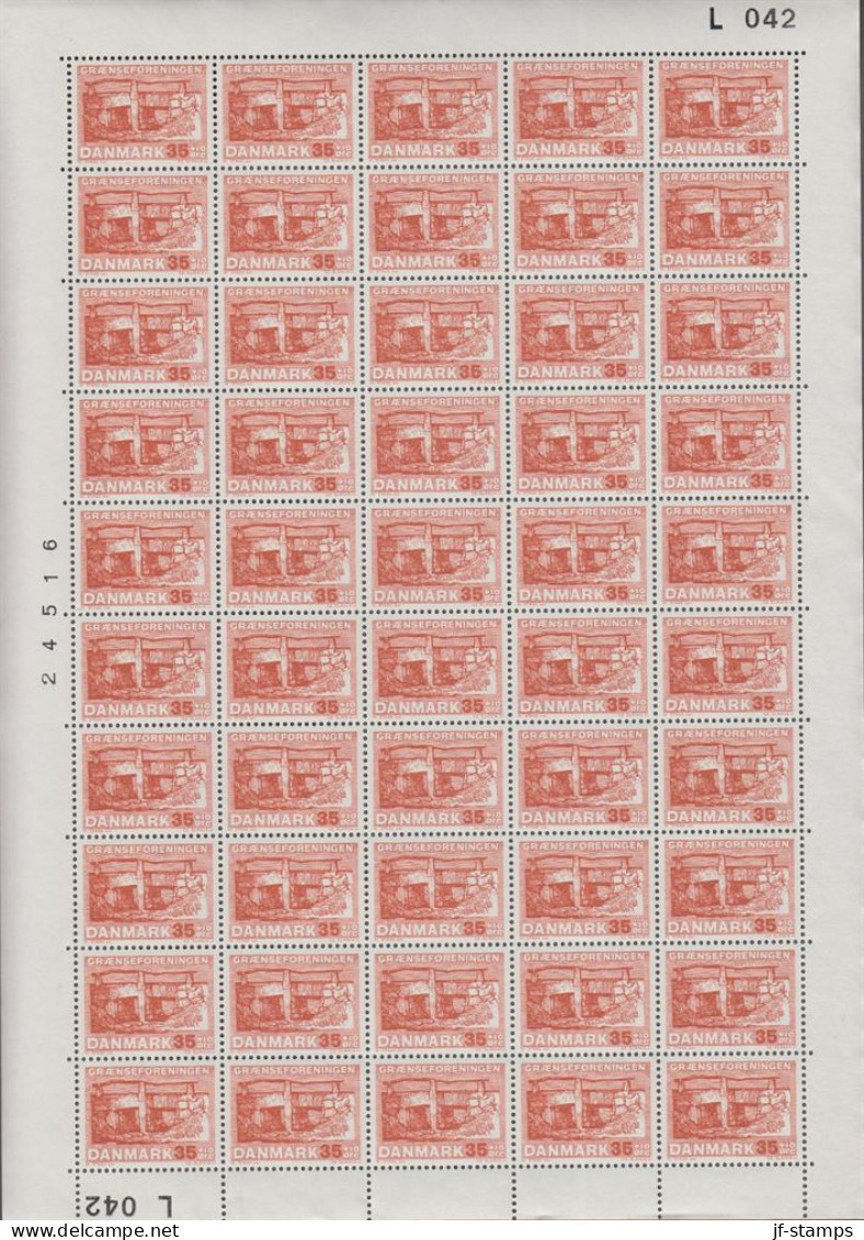 1964. DANMARK. 35 + 10 ØRE GRÆNSEFORENINGEN In Never Hinged Sheet (50 Stamps) With Margin Num... (Michel 419) - JF538694 - Brieven En Documenten