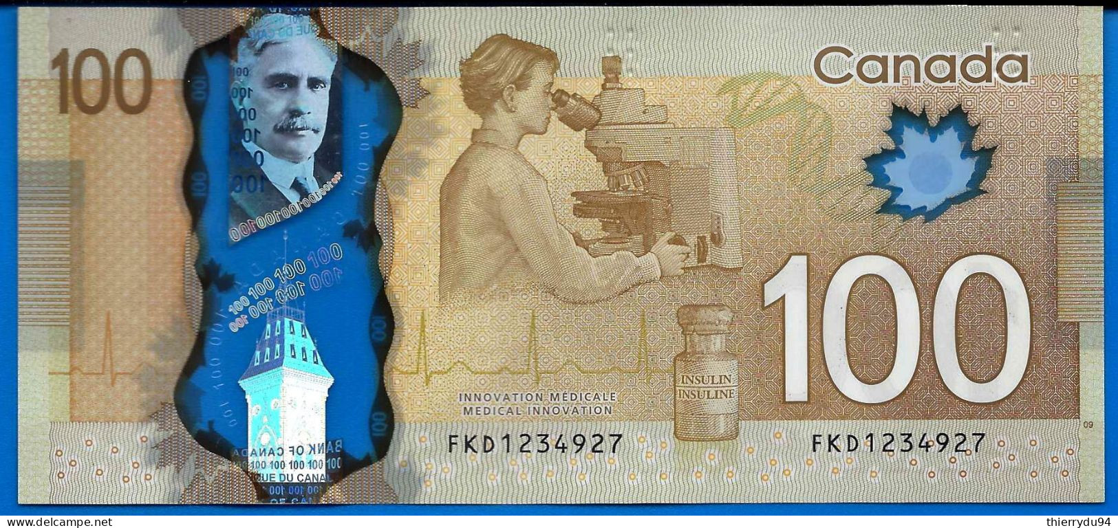 Canada 100 Dollars 2011 Prefixe FKD Polymere Billet Que Prix + Port - Kanada