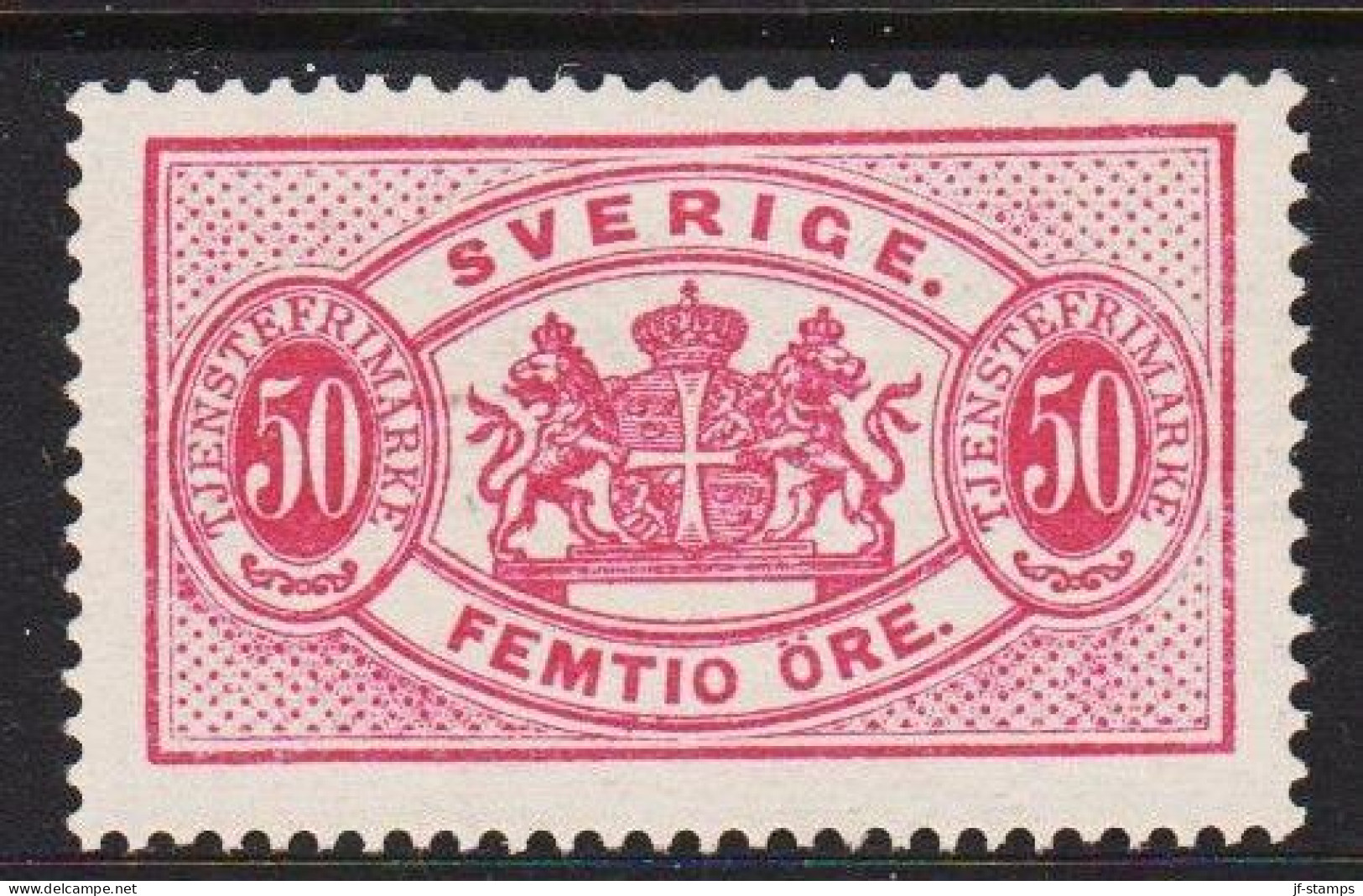 1877-1882. SVERIGE. TJENSTEFRIMÄRKE. Coat-of-Arms. Perf. 13. 50 ÖRE. Beautiful Stamp Ver... (Michel Di. 10Bb) - JF538710 - Service