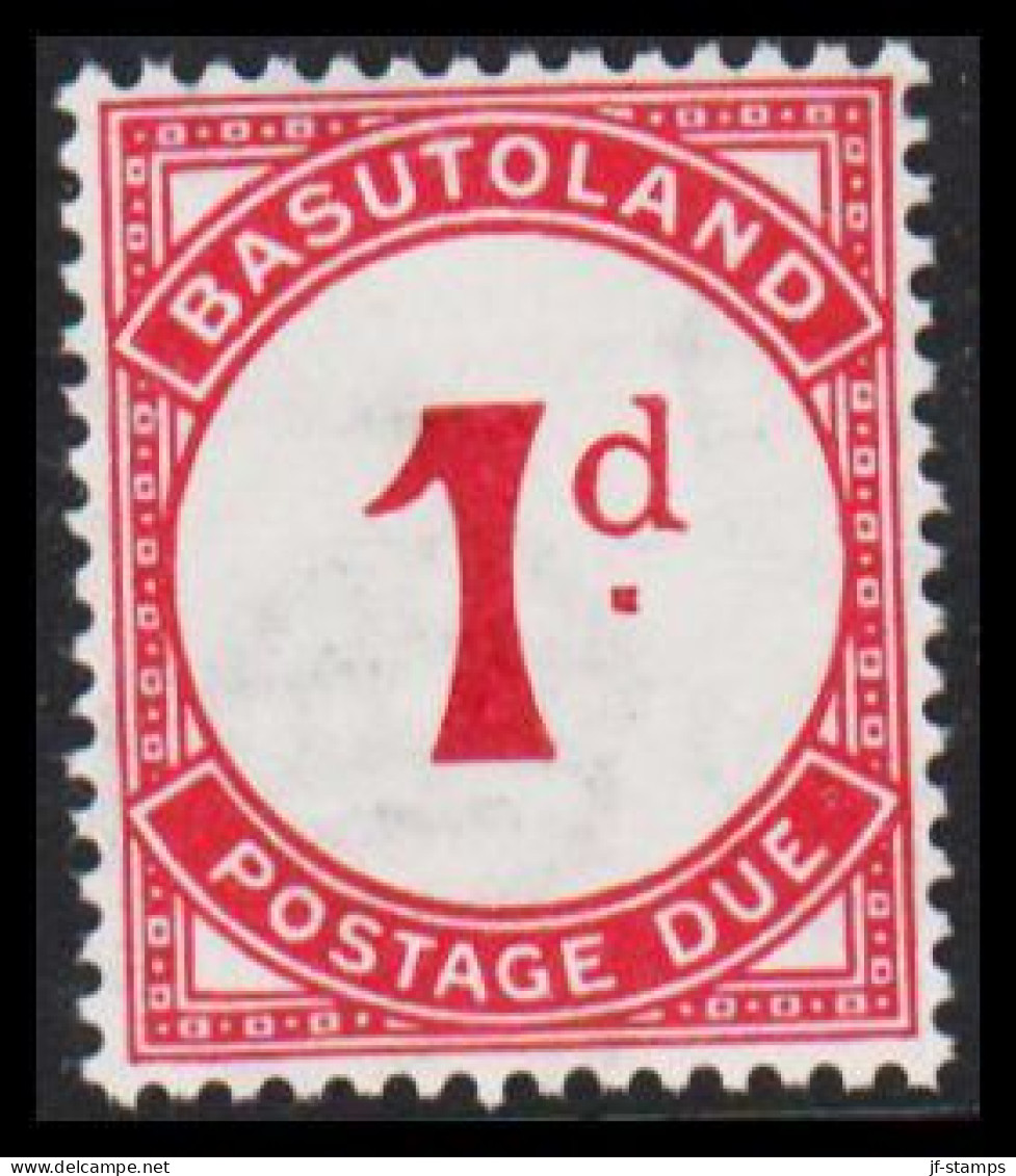 1933. BASUTOLAND. POSTAGE DUE 1 D On Normal Paper And Very Light Hinged.  (MICHEL Porto 1) - JF538755 - 1933-1964 Kolonie Van De Kroon