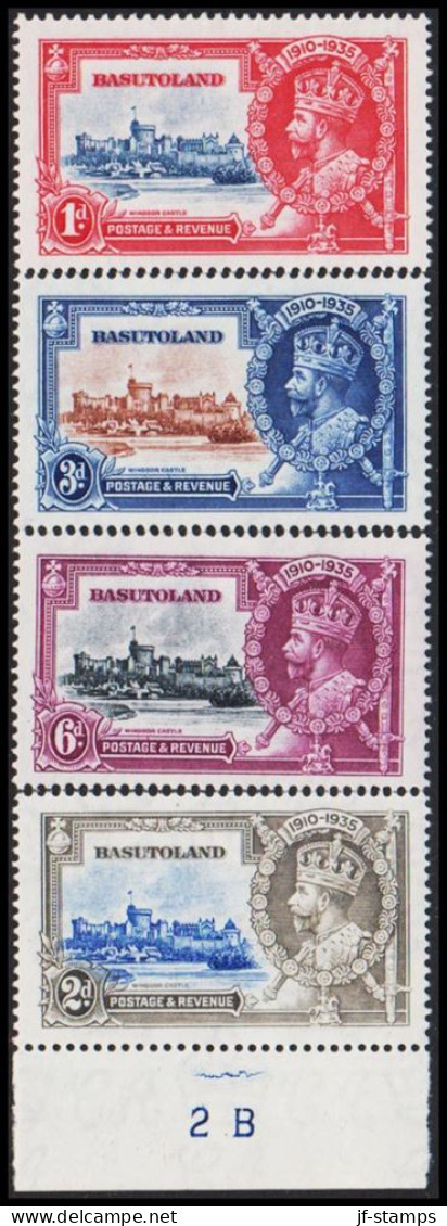 1935. BASUTOLAND. Georg V. Jubilee. Complete Set Hinged.  2d With Margin With Print 2 B. Be... (MICHEL 11-14) - JF538757 - 1933-1964 Kronenkolonie