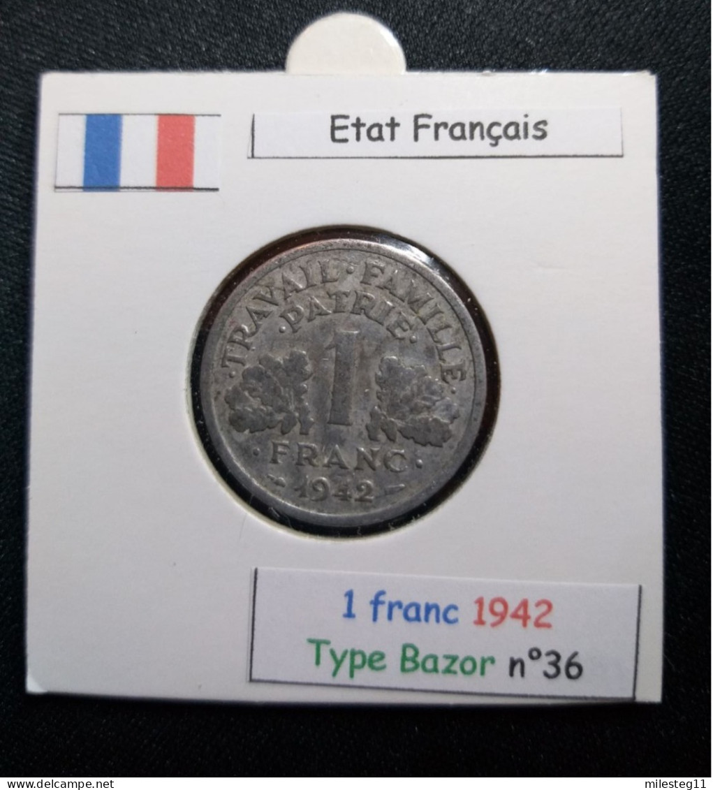 France 1942 1 Franc Type Bazor (réf Gadoury N°471) - 1 Franc