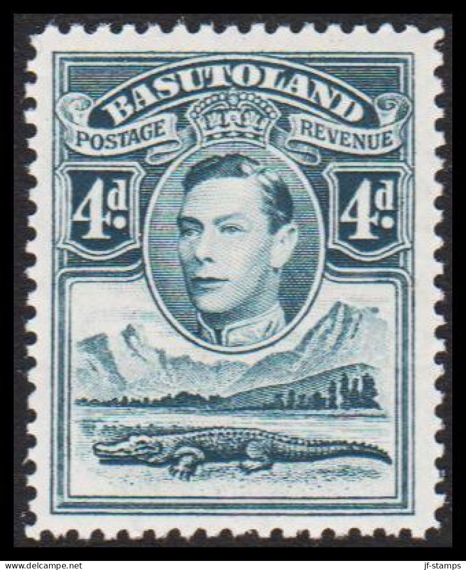 1938. BASUTOLAND. Georg VI & Nile Croccodile (Crocodylus Niloticus) 4 D. Hinged. (MICHEL 23) - JF538766 - 1933-1964 Colonie Britannique