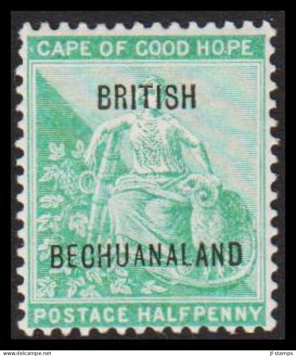 1888. BECHUANALAND. BRITISH BECHUANALAND Overprint On HALF PENNY CAPE OF GOOD HOPE. Distanc... (MICHEL 45 II) - JF538772 - 1885-1964 Protectoraat Van Bechuanaland