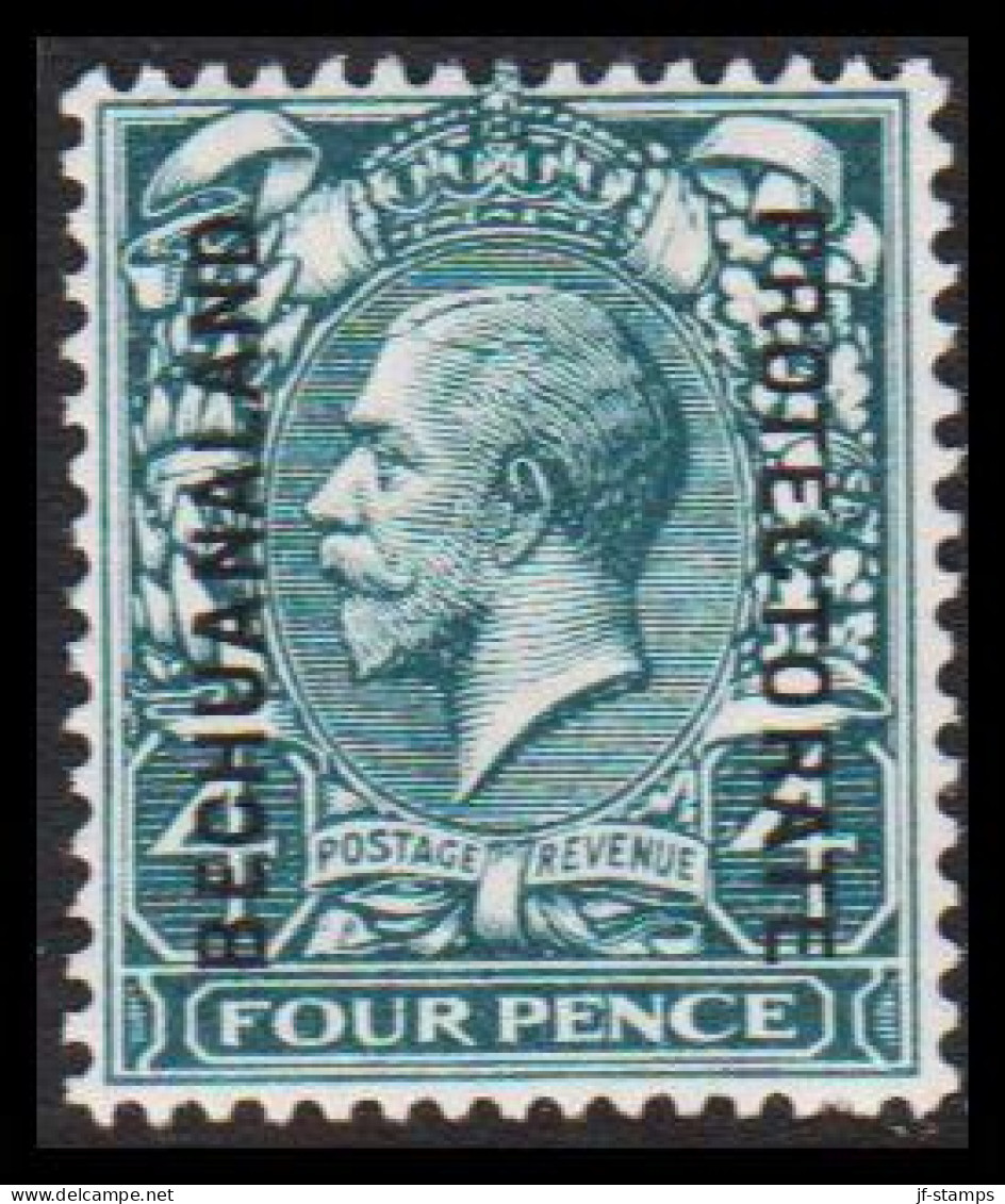 1913-1920. BECHUANALAND. BECHUANALAND PROTECTORATE Overprint On FOUR PENCE Georg V. Hinged.  (MICHEL 66) - JF538785 - 1885-1964 Protectorat Du Bechuanaland