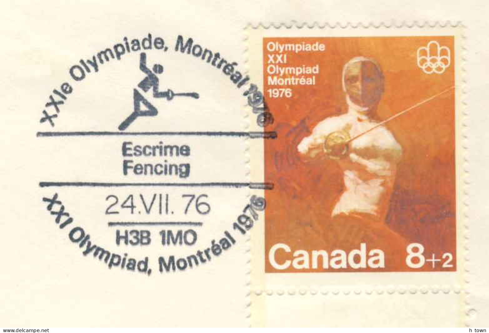 953  Jeux Olympiques Montreal 1976, Escrime - Fencing Pictorial Cancel From Canada - Escrime