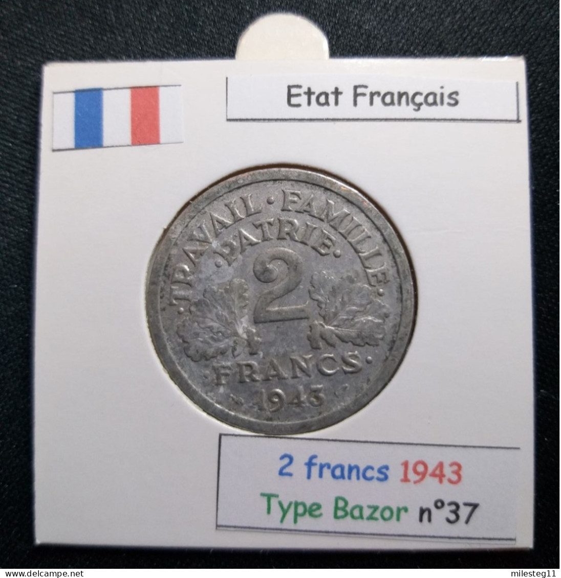 France 1943 2 Francs Type Bazor (réf Gadoury N°536) - 2 Francs