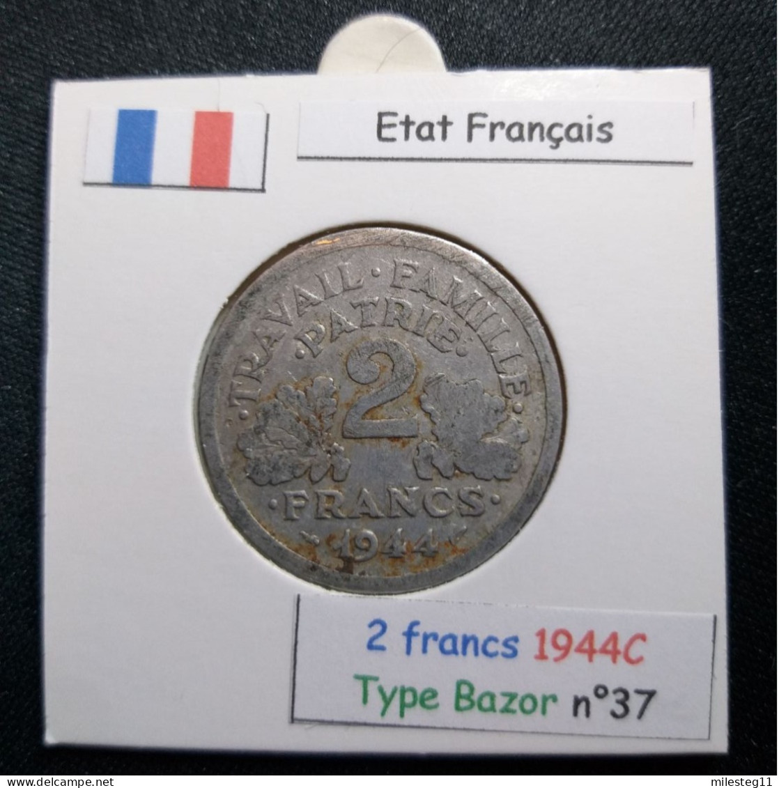 France 1944C 2 Francs Type Bazor (réf Gadoury N°536) - 2 Francs