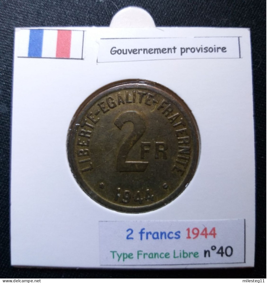 France 1944 2 Francs Type France Libre (réf Gadoury N°537) - 2 Francs