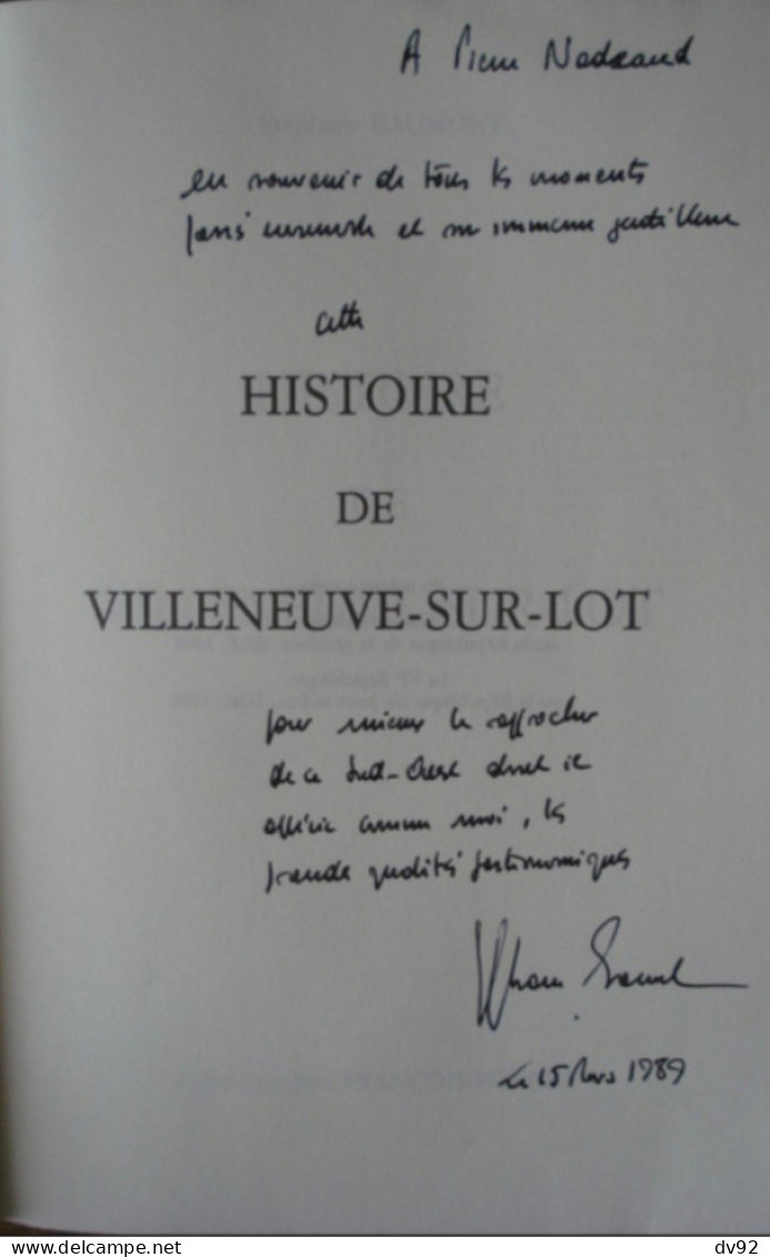 LOT ET GARONNE VILLENEUVE SUR LOT DÉDICACE DE L'AUTEUR - Aquitaine