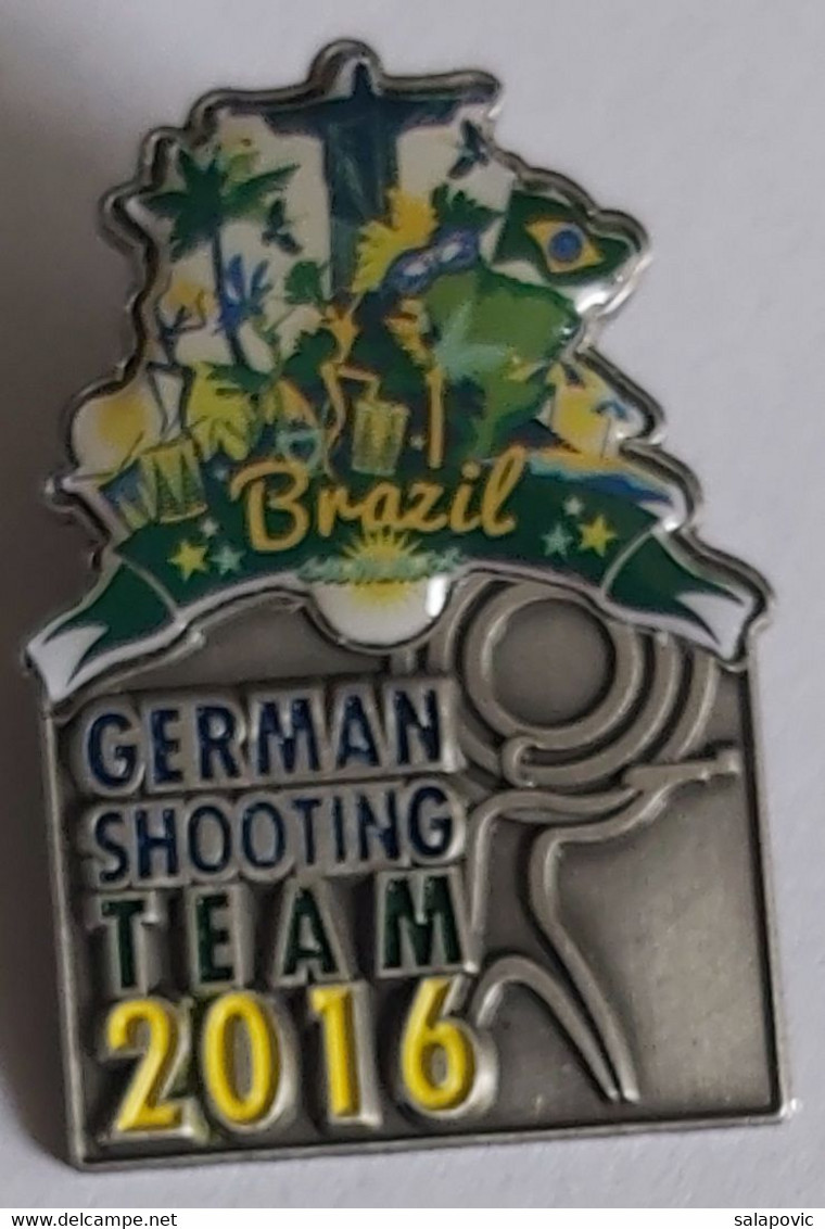 Time To Rock Rio Brazil 2016 Germany Shooting Team Archery German Shooting And Archery Federation PINS BADGES A5/4 - Boogschieten