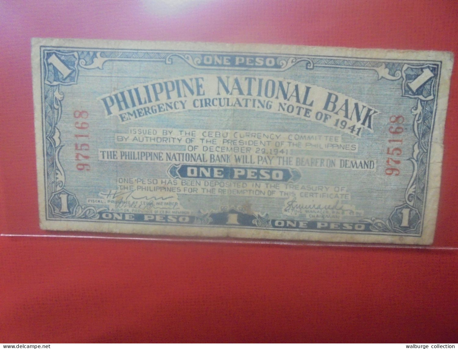 PHILIPPINES (BILLET D'URGENCE) 1 PESO Circuler (B.31) - Philippines