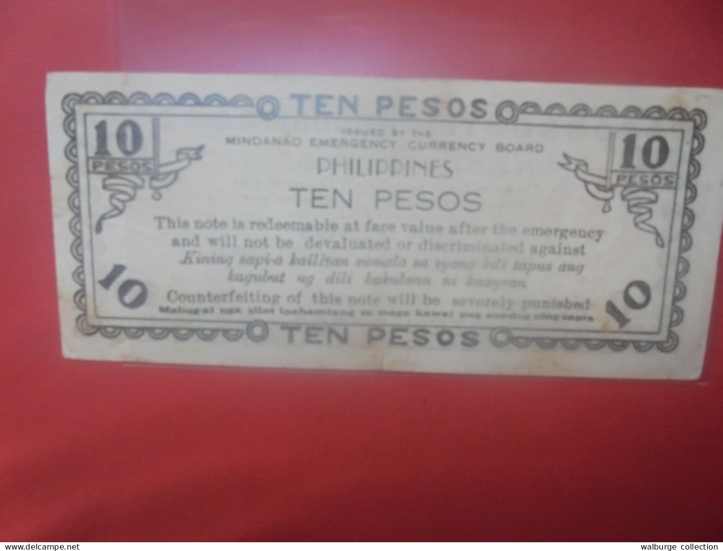 PHILIPPINES (BILLET D'URGENCE) 10 PESOS Circuler (B.31) - Philippines