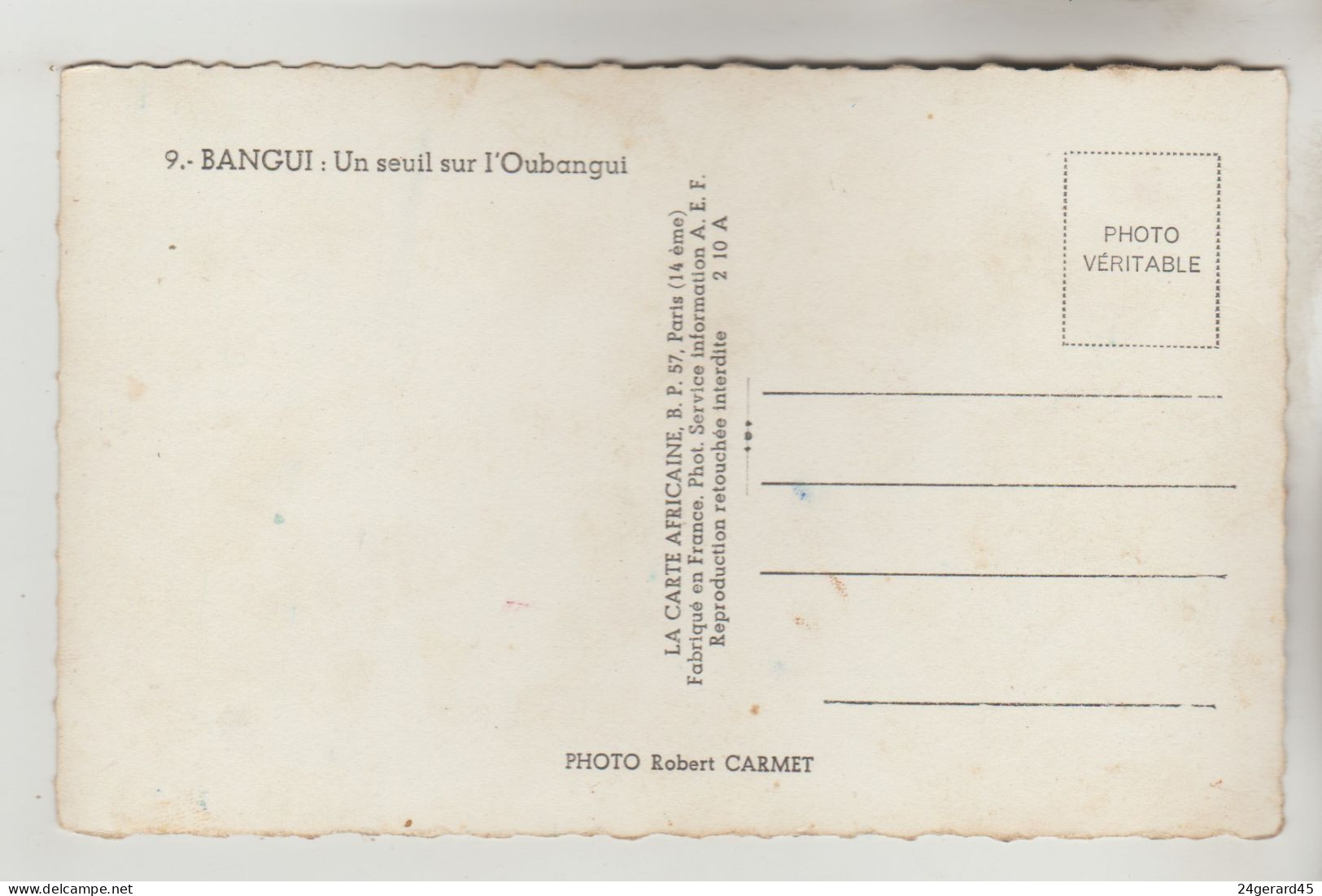 CPSM BANGUI (République Centrafricaine) - Un Seuil Sur L'Oubangui - Centrafricaine (République)