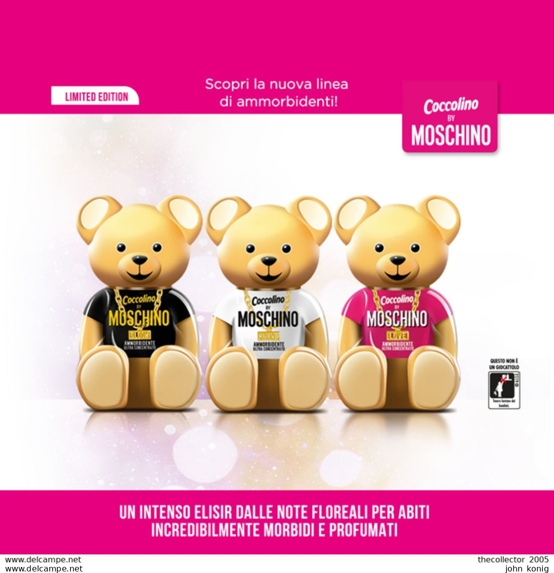 MERCHANDISING COCCOLINO (1 PLASTIC FIGURE) BY MOSCHINO LIMITED EDITION - 1 EMPTY BOTTLE-FIGURE - Sonstige & Ohne Zuordnung