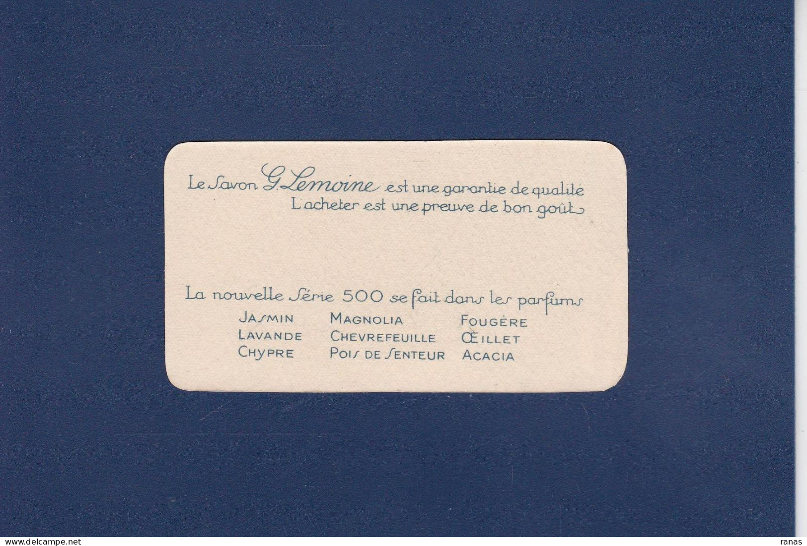 Carte Parfumée > Ancienne Parfum Savon Lemoine Voir Dos - Antiguas (hasta 1960)