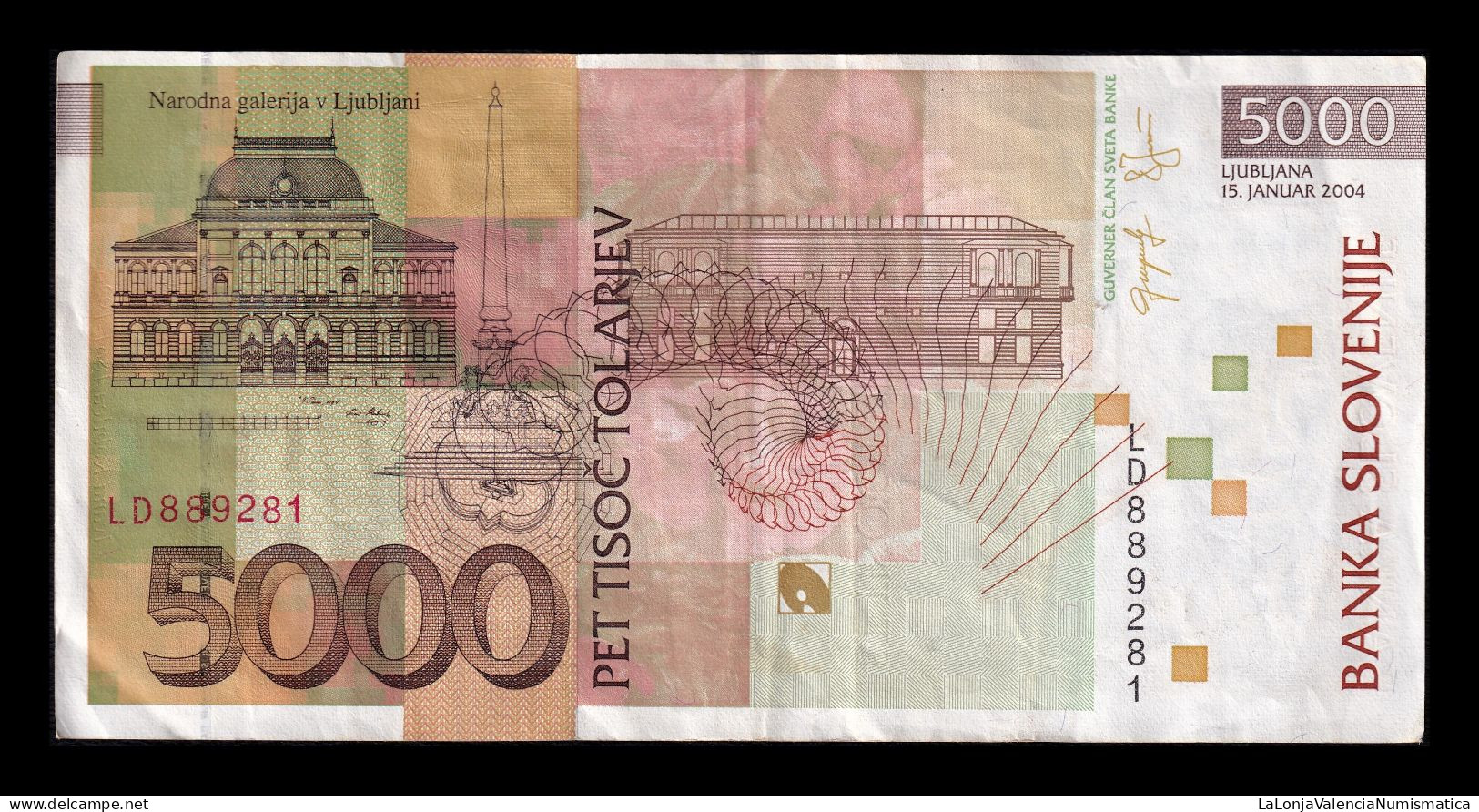 Eslovenia Slovenia 5000 Tolarjev 2004 Pick 33b Mbc Vf - Eslovenia