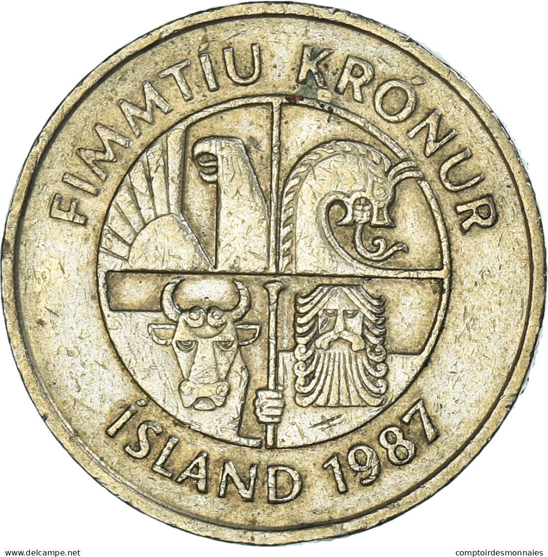 Monnaie, Islande, 50 Kronur, 1987 - Island