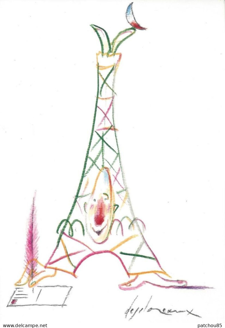 CPM  1989 Centenaires  De La Cartes Postales Illustrée Et Ma Tour Eiffel  Illustrateur Desclozeaux - Desclozeaux