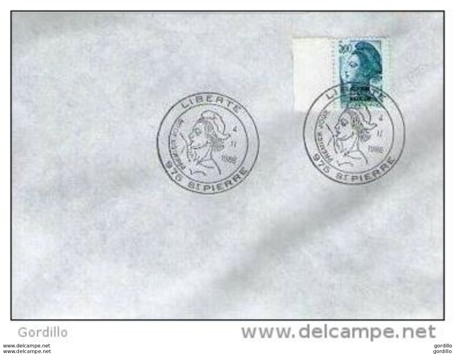 FDC Saint Pierre Et Miquelon Liberté De Gandon 04 11 1986 5  F - FDC