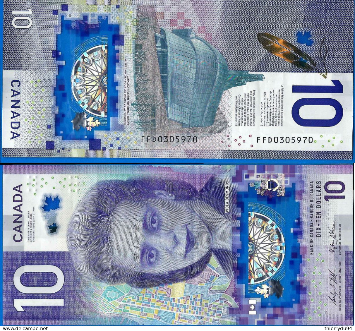 Canada 10 Dollars 2018 Polymere Commemo Viola Desmond Prefix FFD Que Prix + Port Polymer Bitcoin Paypal OK! - Kanada