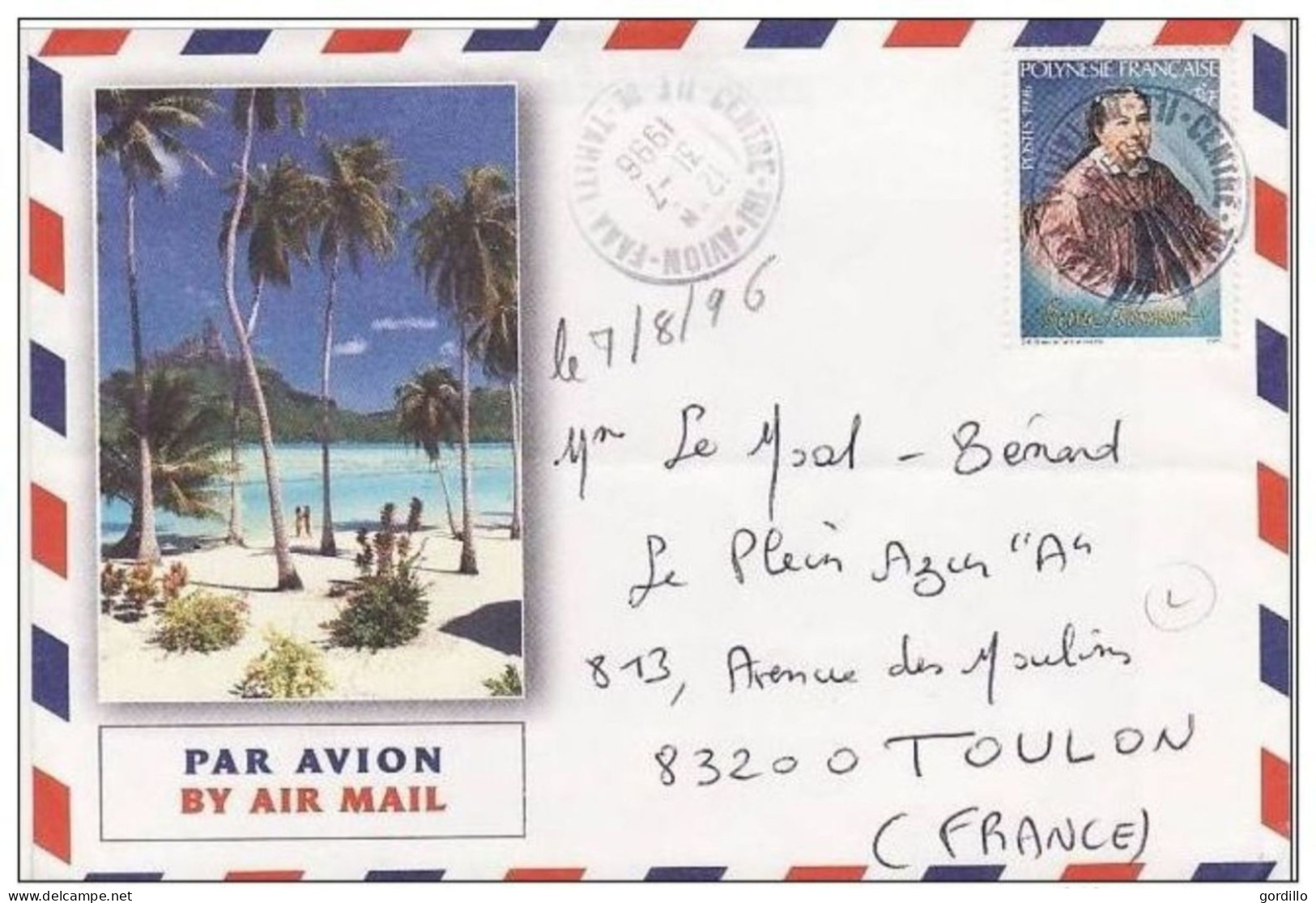 Pli Polynésie Circulé 31 07 1996. - Cartas & Documentos