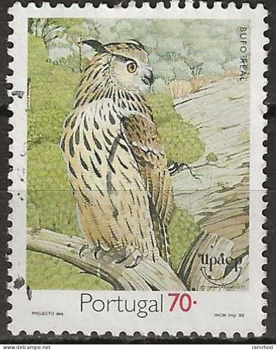 PORTUGAL 1993 Endangered Birds Of Prey - 70e. - Eagle Owl FU - Gebruikt