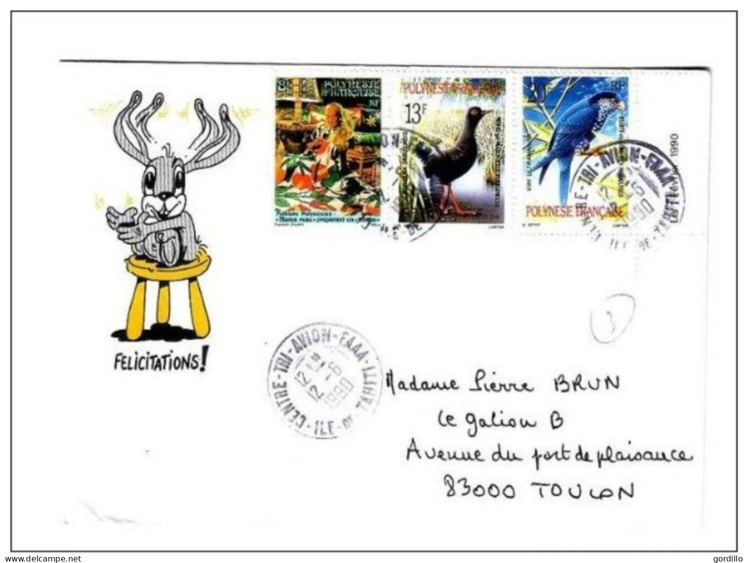 Pli   Polynésie  12 06 1990. - Storia Postale