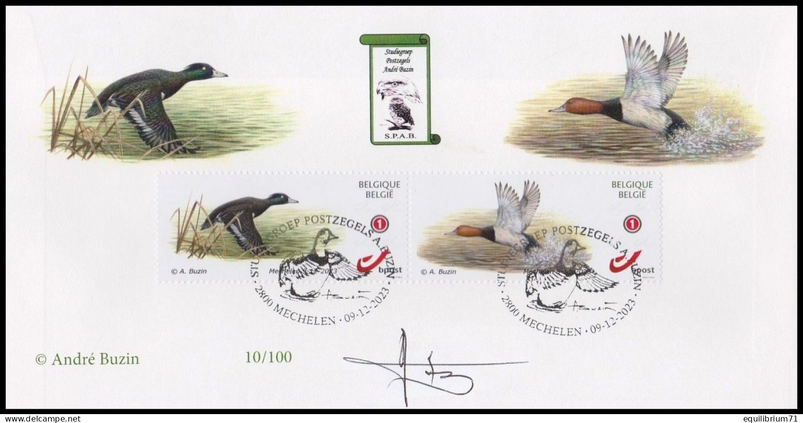 FDC° - Fuligules / Canards / Eenden / Enten - BUZIN - SIGNÉ/GETEKEND/UNTERSCHRIEBENES - Numéroté/Genummerd/Nummeriert - Covers & Documents