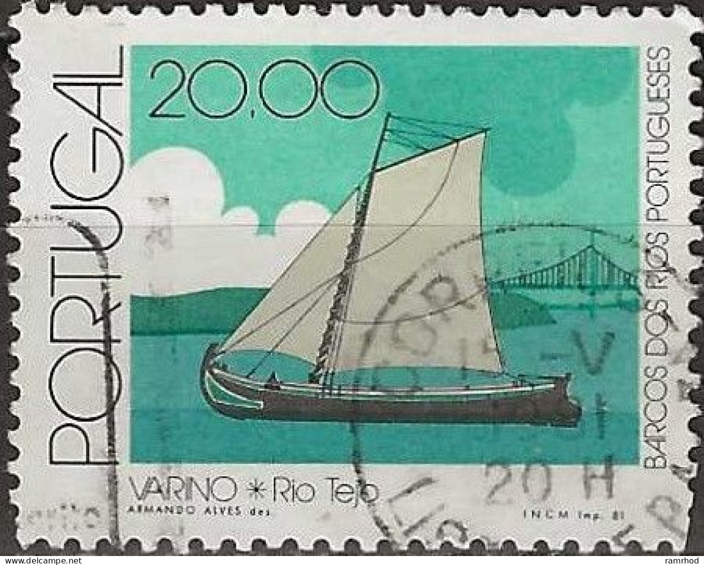 PORTUGAL 1981 River Boats - 20e. - Varino, River Tejo FU - Oblitérés