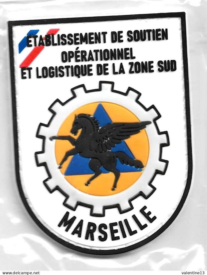 Ecusson PVC PROTECTION CIVILE MARSEILLE Etablissement De Soutien Opérationnel Et Logistique De La Zone Sud - Brandweer