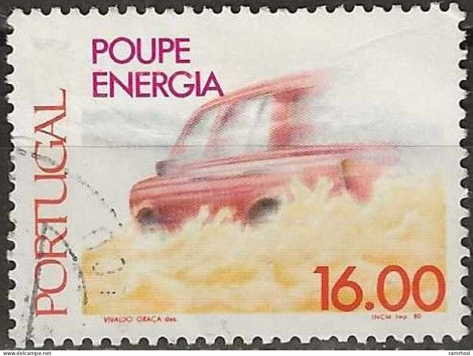 PORTUGAL 1980 Energy Conservation - 6e. - Speeding Car FU - Gebruikt