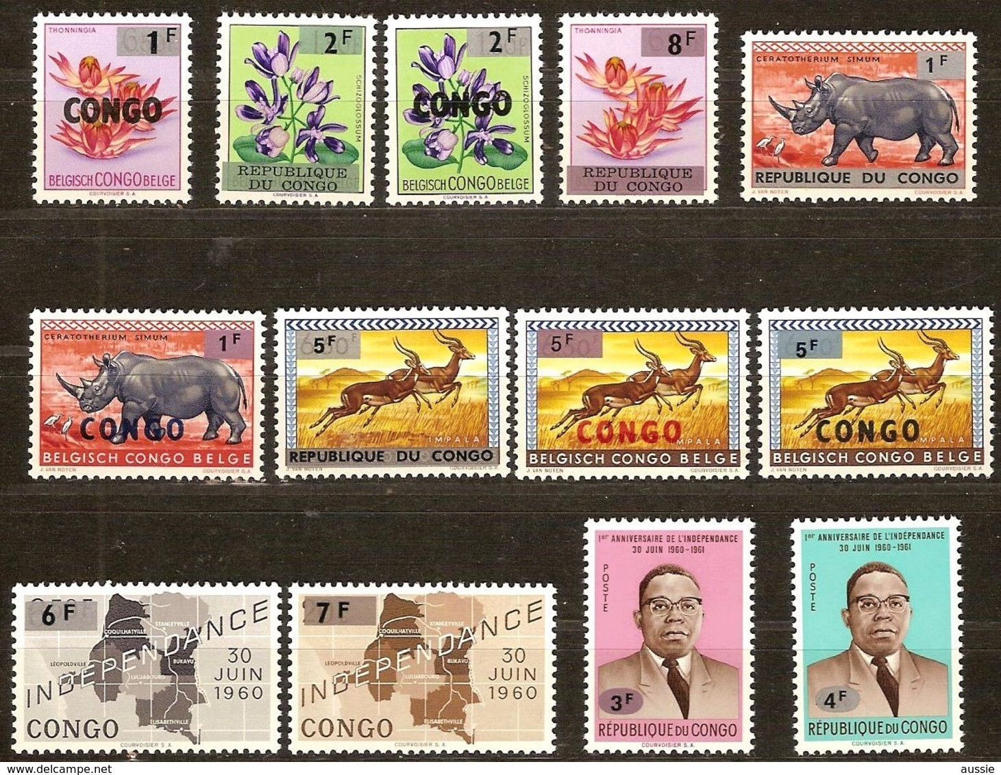 Congo 1964 OCBn° 532-544 *** MNH Cote 20 Euro Timbres Surchargés - Other & Unclassified