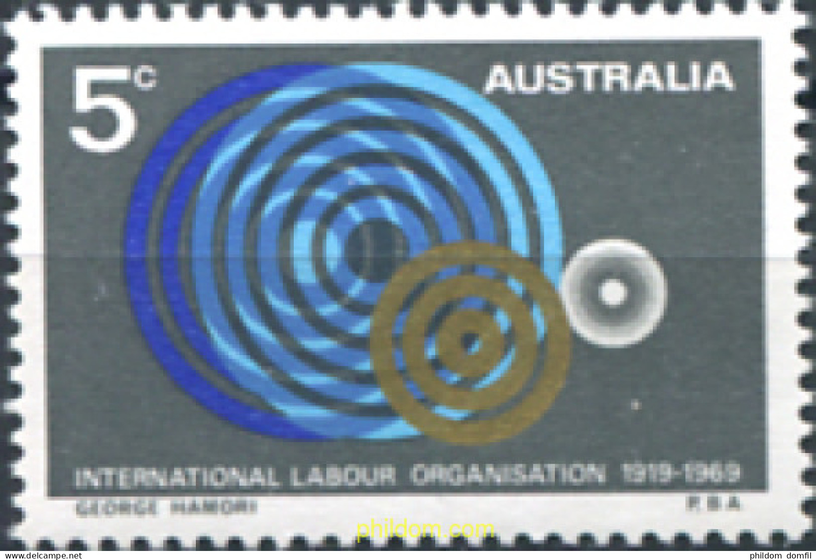 161198 MNH AUSTRALIA 1969 50 ANIVERSARIO DE LA ORGANIZACION INTERNACIONAL DEL TRABAJO - Mint Stamps