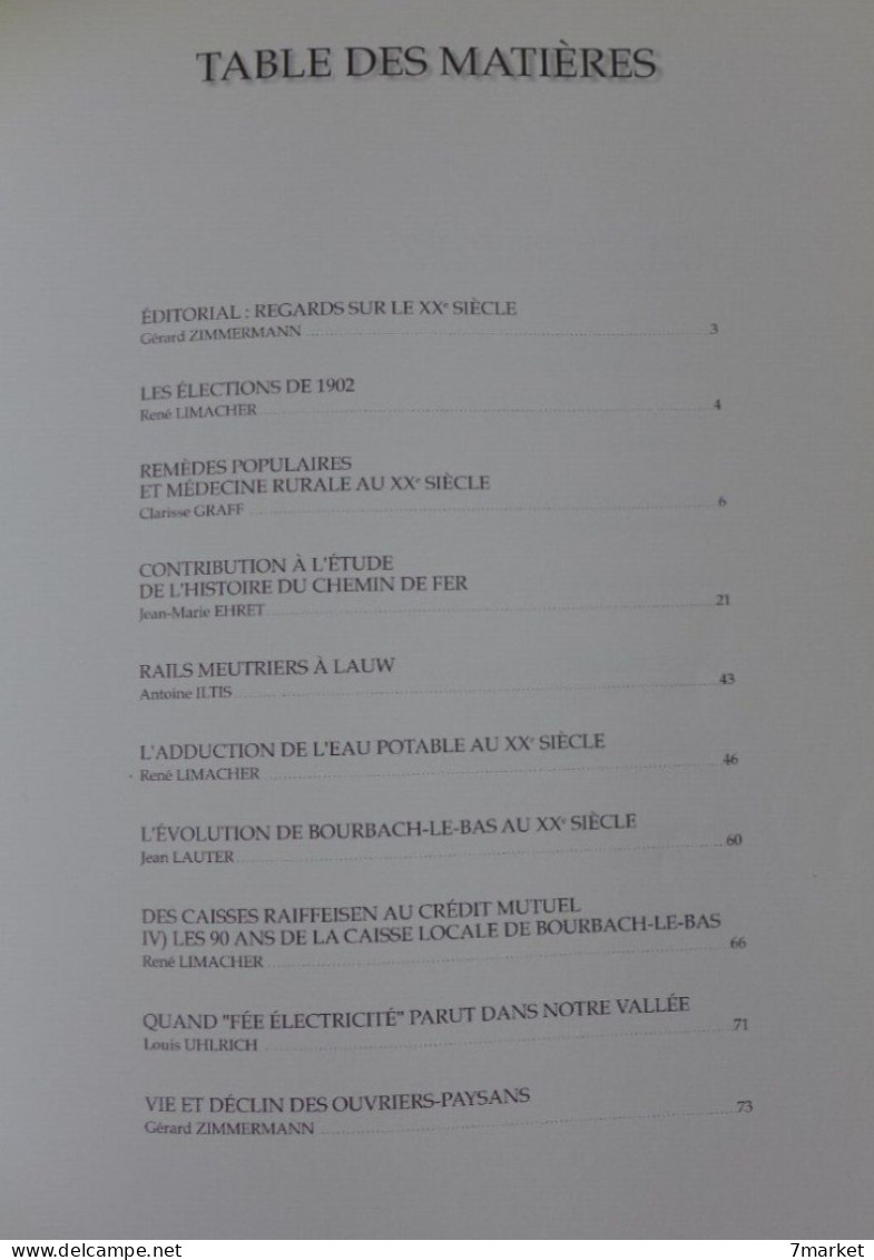 Bulletin De La Société D'Histoire De La Vallée De Masevaux N°11 / 2001. Numéro Spécial: Histoires De XXe Siècle (2) - Alsace