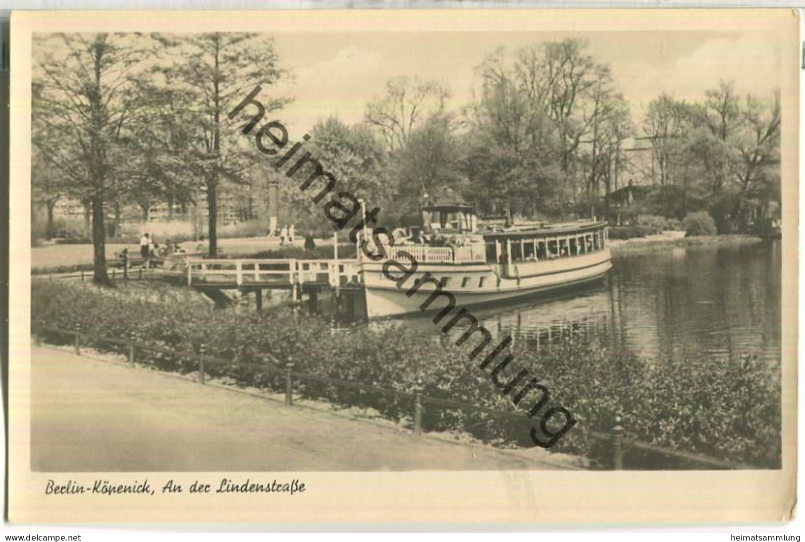 Berlin-Köpenick - An Der Lindenstrasse - Foto-Ansichtskarte - Fahrgastschiff Libelle - Verlag Kurt Mader Berlin - Koepenick