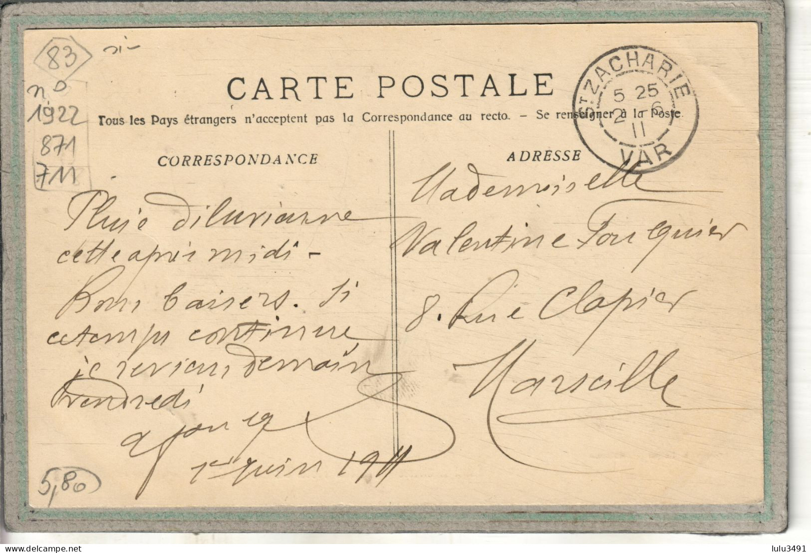 CPA - SAINT-ZACHARIE (83) - Thème : Arbre - Aspect Des Platanes Devant L'Hôtel Du Lion D'Or En 1911 - Saint-Zacharie