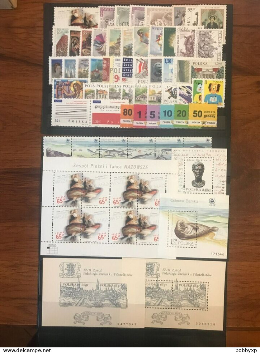 Poland 1990-99. 10 Complete Year Sets. Stamps and Souvenir Sheets. MNH