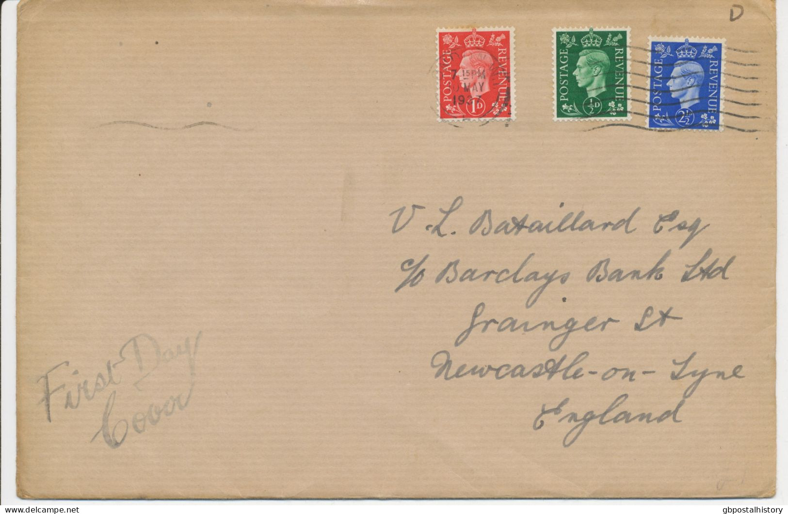 GB 10.5.1937, GVI ½d, 1d And 2½d On Very Fine FDC With Machine Postmark „LONDON W.I.“ - ....-1951 Pre-Elizabeth II