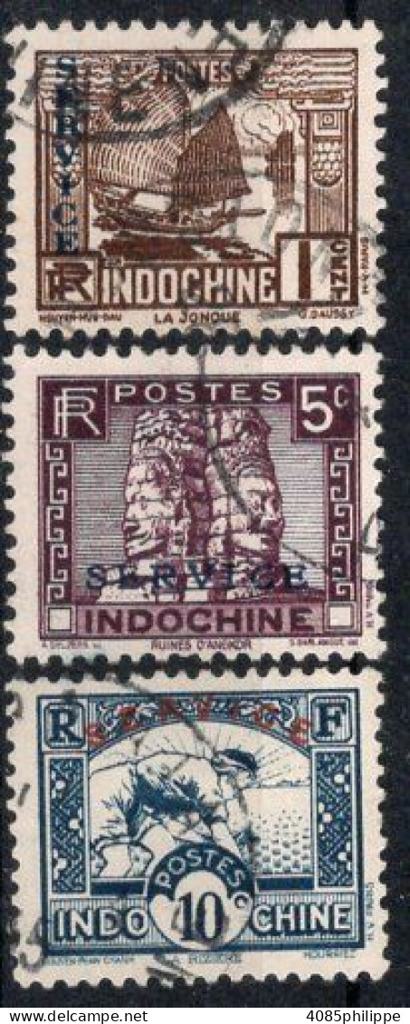 INDOCHINE Timbres De Service N°1, 5 & 7 Oblitérés TB Cote : 3€50 - Altri & Non Classificati