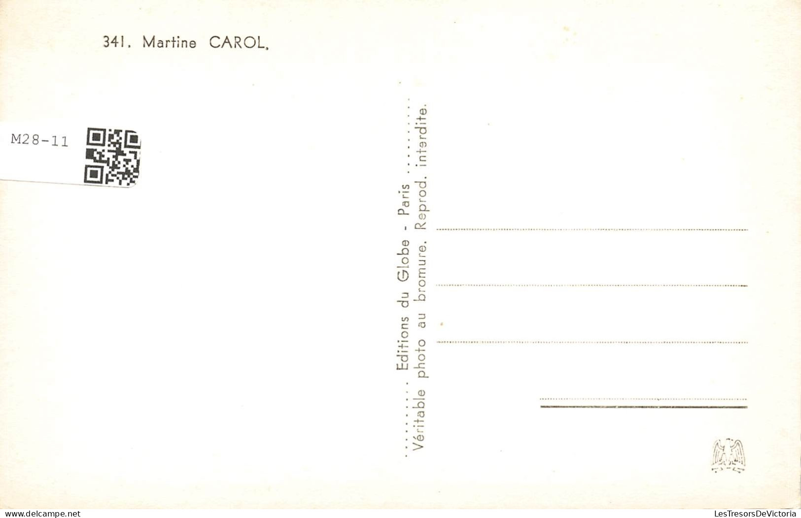 CELEBRITES - Martine Carol - Carte Postale Ancienne - Femmes Célèbres